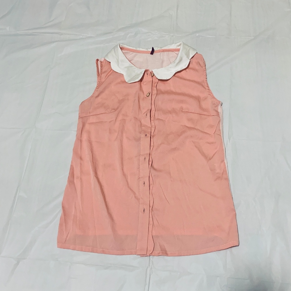 Carol & John Sleeveless Button Up Blouse in M